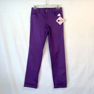 I Love Pink Girls Purple Stretch Pants Size 16